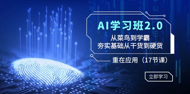 AI学习班2.0：从菜鸟到学霸，夯实基础从干货到硬货，重在应用（17节课）-七量思维