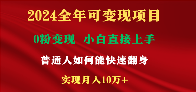 （9045期）2024全年可变现项目，一天收益至少2000+，小白上手快，普通人就要利用互…-七量思维