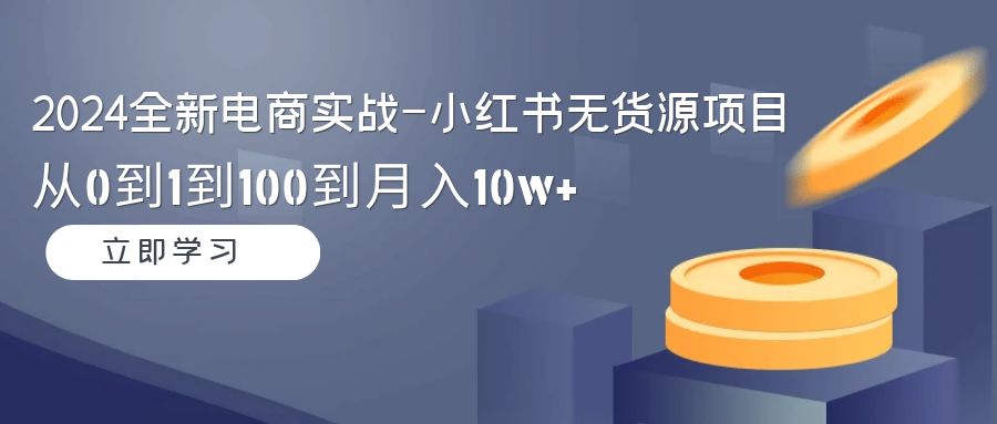 （9169期）2024全新电商实战-小红书无货源项目：从0到1到100到月入10w+-七量思维