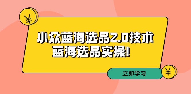 （9189期）拼多多培训第33期：小众蓝海选品2.0技术-蓝海选品实操！-七量思维