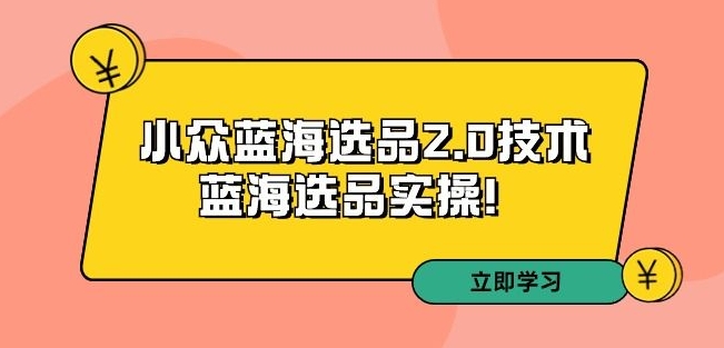 拼多多培训第33期：小众蓝海选品2.0技术-蓝海选品实操！-七量思维