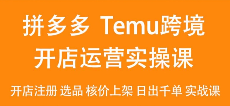 2024Temu最新玩法，Temu跨境开店运营实操课，开店注册/选品/核价上架/日出千单实战课-七量思维