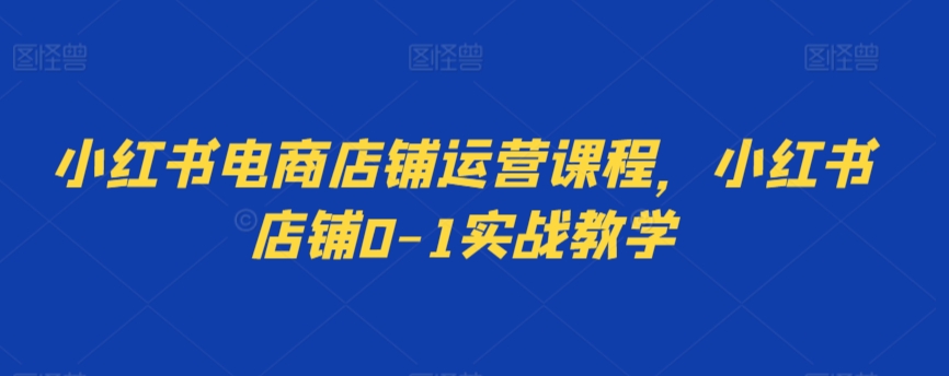 小红书电商店铺运营课程，小红书店铺0-1实战教学-七量思维