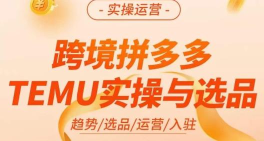 伍跃·跨境拼多多TEMU实操与选品，​趋势/选品/运营/入住（27节完整）-七量思维