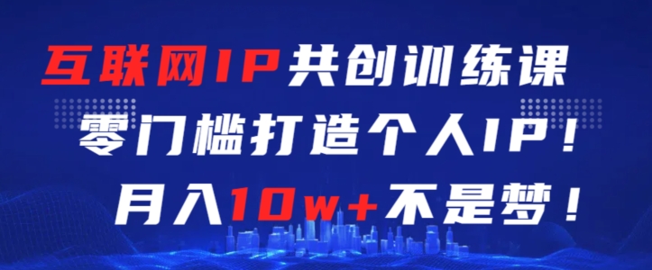 互联网IP共创训练课，零门槛零基础打造个人IP，月入10w+不是梦-七量思维