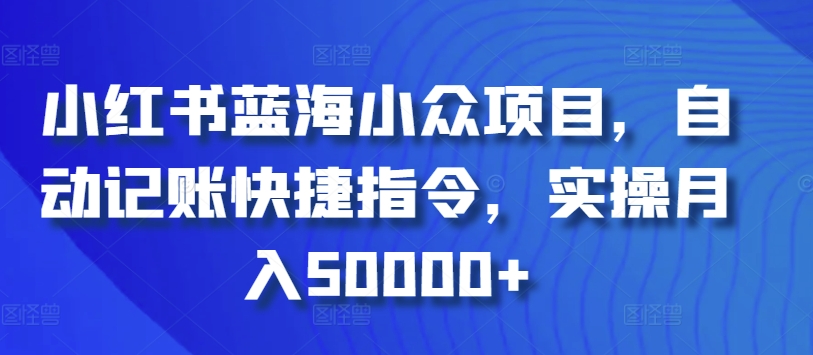 小红书蓝海小众项目，自动记账快捷指令，实操月入50000+-七量思维