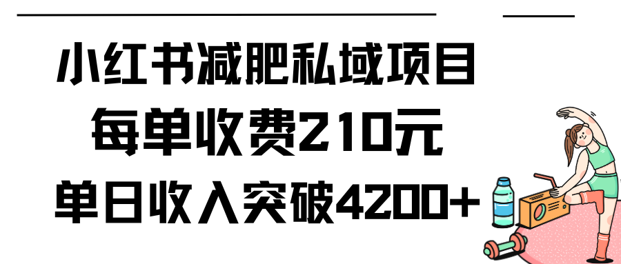 （9466期）小红书减肥私域项目每单收费210元单日成交20单，最高日入4200+-七量思维