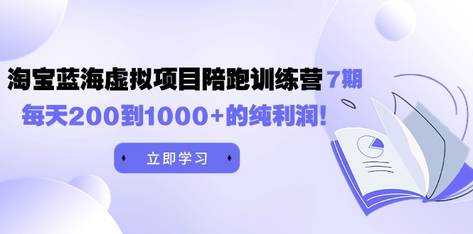 （9541期）黄岛主《淘宝蓝海虚拟项目陪跑训练营7期》每天200到1000+的纯利润-七量思维