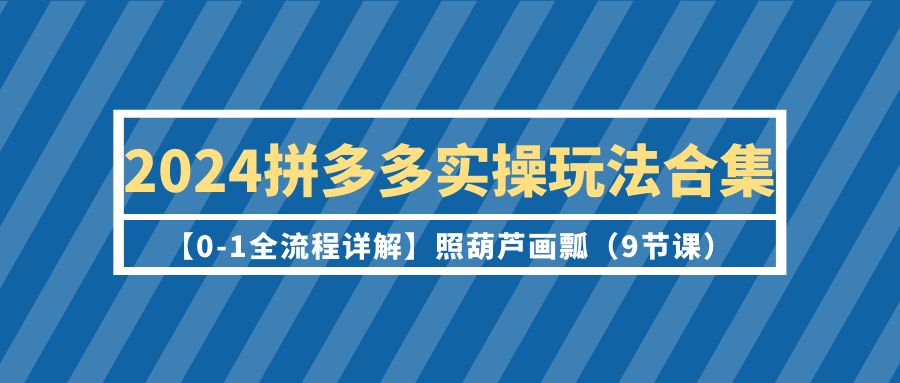 （9559期）2024拼多多实操玩法合集【0-1全流程详解】照葫芦画瓢（9节课）-七量思维