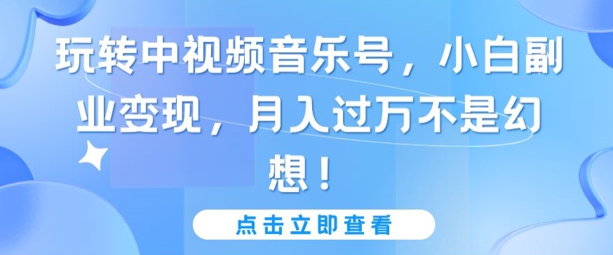 玩转中视频音乐号，小白副业变现，月入过万不是幻想-七量思维