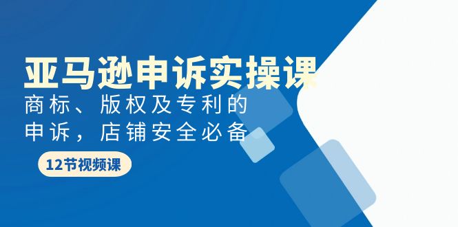 （9754期）亚马逊-申诉实战课，​商标、版权及专利的申诉，店铺安全必备-七量思维