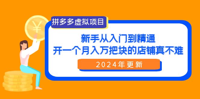 （9744期）拼多多虚拟项目：入门到精通，开一个月入万把块的店铺 真不难（24年更新）-七量思维