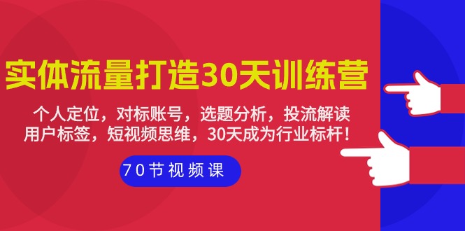 （9782期）实体-流量打造-30天训练营：个人定位，对标账号，选题分析，投流解读-70节-七量思维