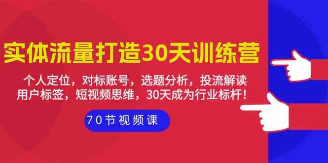 实体流量打造30天训练营：个人定位，对标账号，选题分析，投流解读（70节）-七量思维