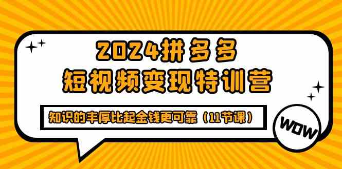 2024拼多多短视频变现特训营，知识的丰厚比起金钱更可靠（11节课）-七量思维