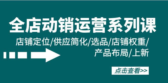 （9845期）全店·动销运营系列课：店铺定位/供应简化/选品/店铺权重/产品布局/上新-七量思维