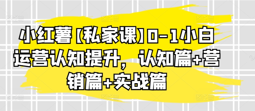 小红薯【私家课】0-1小白运营认知提升，认知篇+营销篇+实战篇-七量思维