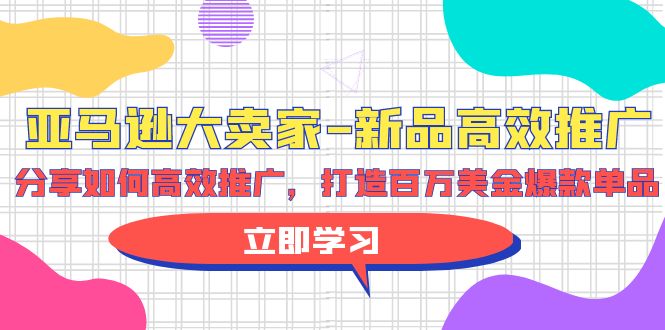 （9945期）亚马逊 大卖家-新品高效推广，分享如何高效推广，打造百万美金爆款单品-七量思维