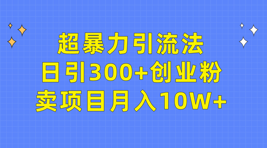 （9954期）超暴力引流法，日引300+创业粉，卖项目月入10W+-七量思维