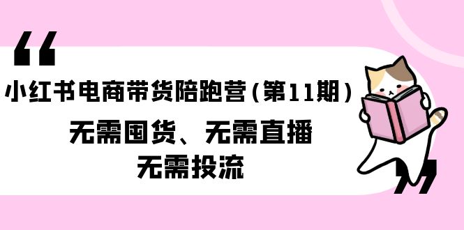 （9996期）小红书电商带货陪跑营（第11期）无需囤货、无需直播、无需投流（送往期10套）-七量思维