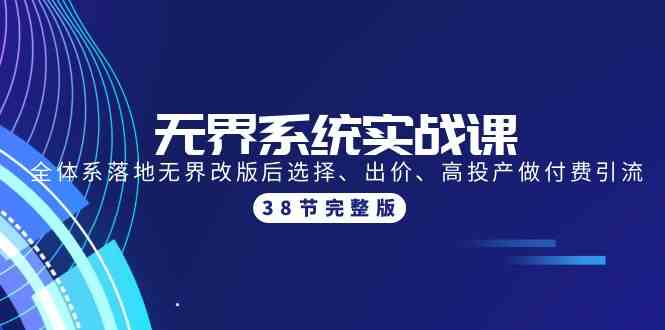 无界系统实战课：全体系落地无界改版后选择、出价、高投产做付费引流-38节-七量思维