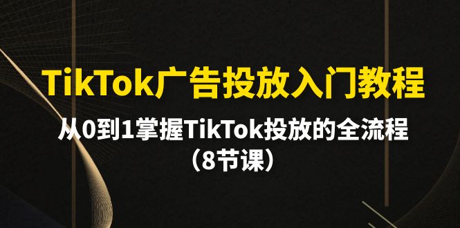 （10085期）TikTok广告投放入门教程，从0到1掌握TikTok投放的全流程（8节课）-七量思维