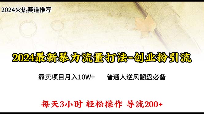 （10151期）2024年最新暴力流量打法，每日导入300+，靠卖项目月入10W+-七量思维