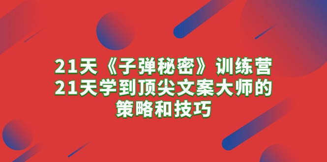 （10209期）21天《子弹秘密》训练营，21天学到顶尖文案大师的策略和技巧-七量思维