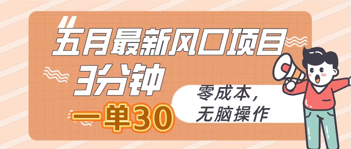 （10256期）五月最新风口项目，3分钟一单30，零成本，无脑操作-七量思维