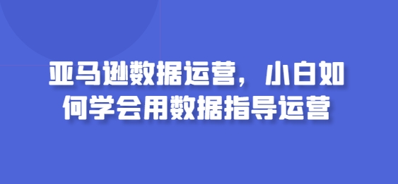 亚马逊数据运营，小白如何学会用数据指导运营-七量思维