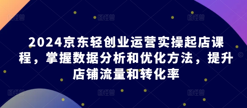 2024京东轻创业运营实操起店课程，掌握数据分析和优化方法，提升店铺流量和转化率-七量思维