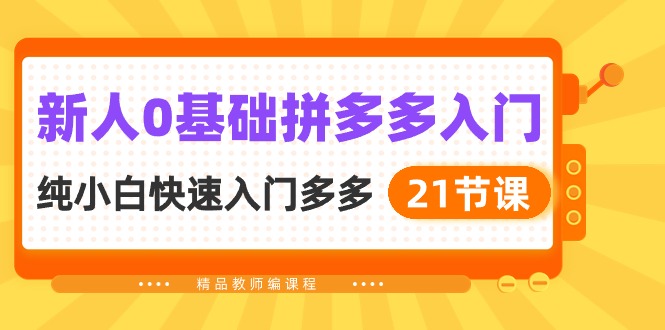 （10299期）新人0基础拼多多入门，​纯小白快速入门多多（21节课）-七量思维