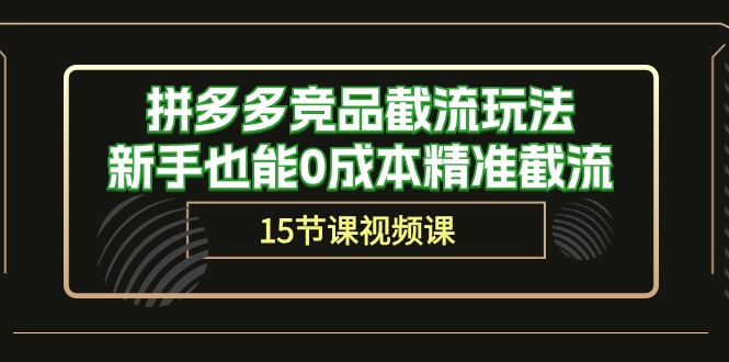 （10301期）拼多多竞品截流玩法，新手也能0成本精准截流（15节课）-七量思维