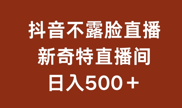 不露脸挂机直播，新奇特直播间，日入500+-七量思维