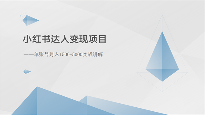 （10720期）小红书达人变现项目：单账号月入1500-3000实战讲解-七量思维