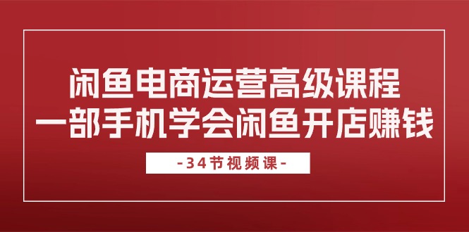 闲鱼电商运营高级课程，一部手机学会闲鱼开店赚钱（34节课）-七量思维