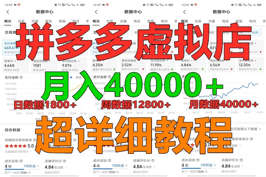 拼多多虚拟电商训练营月入40000+，全网最详细，你做你也行，暴利稳定长久-七量思维