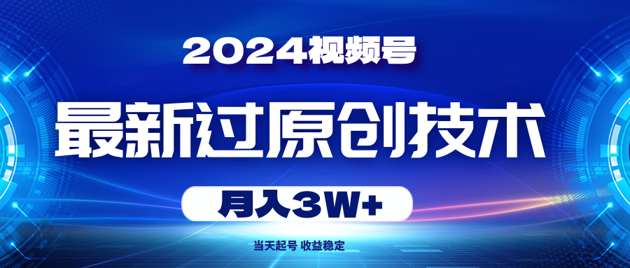 （10704期）2024视频号最新过原创技术，当天起号，收益稳定，月入3W+-七量思维