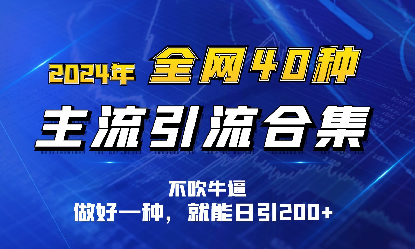 2024年全网40种暴力引流合计，做好一样就能日引100+-七量思维