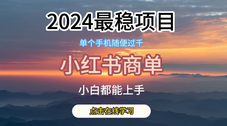 2024最稳蓝海项目，小红书商单项目，没有之一-七量思维