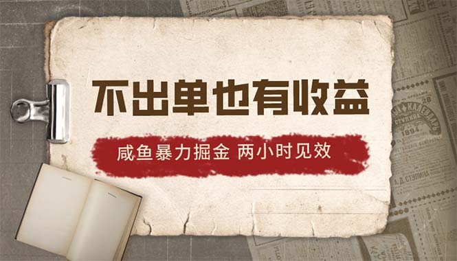 （10562期）2024咸鱼暴力掘金，不出单也有收益，两小时见效，当天突破500+-七量思维