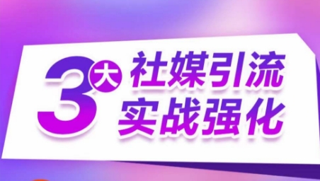 3大社媒引流实战强化，多渠道站外引流，高效精准获客，订单销售额翻倍增长-七量思维