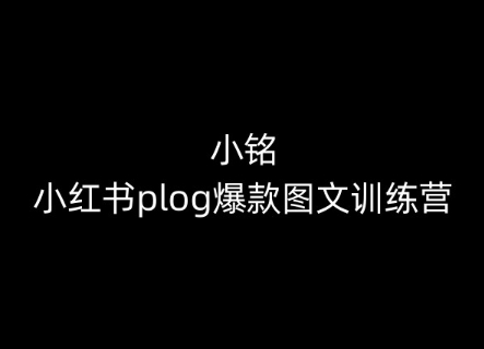 小铭-小红书plog爆款图文训练营，教你从0-1做小红书-七量思维