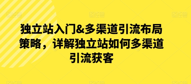 独立站入门&多渠道引流布局策略，详解独立站如何多渠道引流获客-七量思维