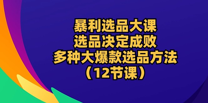 （10521期）暴利 选品大课：选品决定成败，教你多种大爆款选品方法（12节课）-七量思维