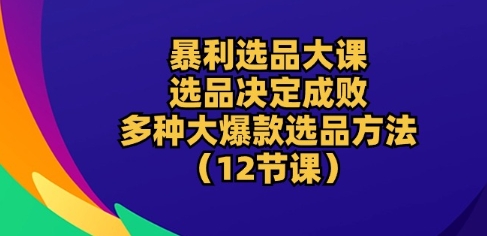 暴利选品大课：选品决定成败，教你多种大爆款选品方法(12节课)-七量思维