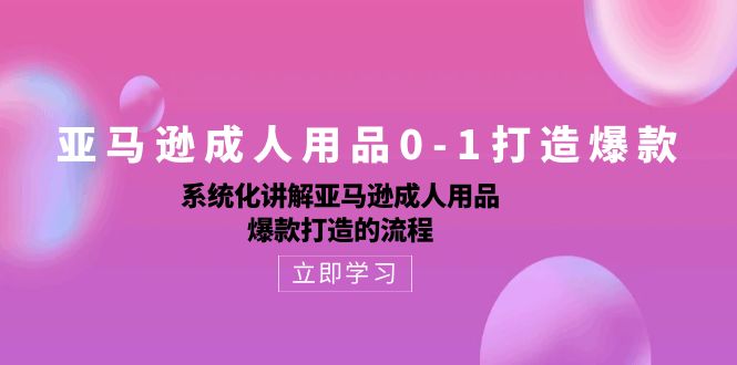 （10493期）亚马逊成人用品0-1打造爆款：系统化讲解亚马逊成人用品爆款打造的流程-七量思维