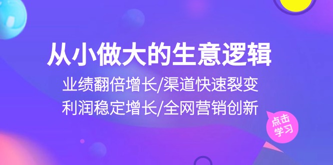 从小做大生意逻辑：业绩翻倍增长/渠道快速裂变/利润稳定增长/全网营销创新-七量思维