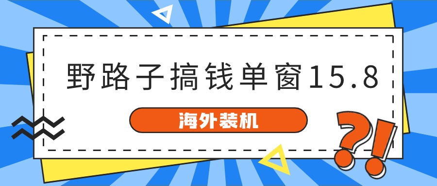 （10385期）海外装机，野路子搞钱，单窗口15.8，已变现10000+-七量思维