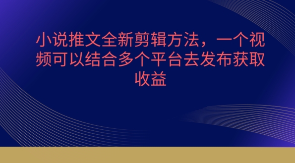 小说推文全新剪辑方法，一个视频可以结合多个平台去发布获取-七量思维